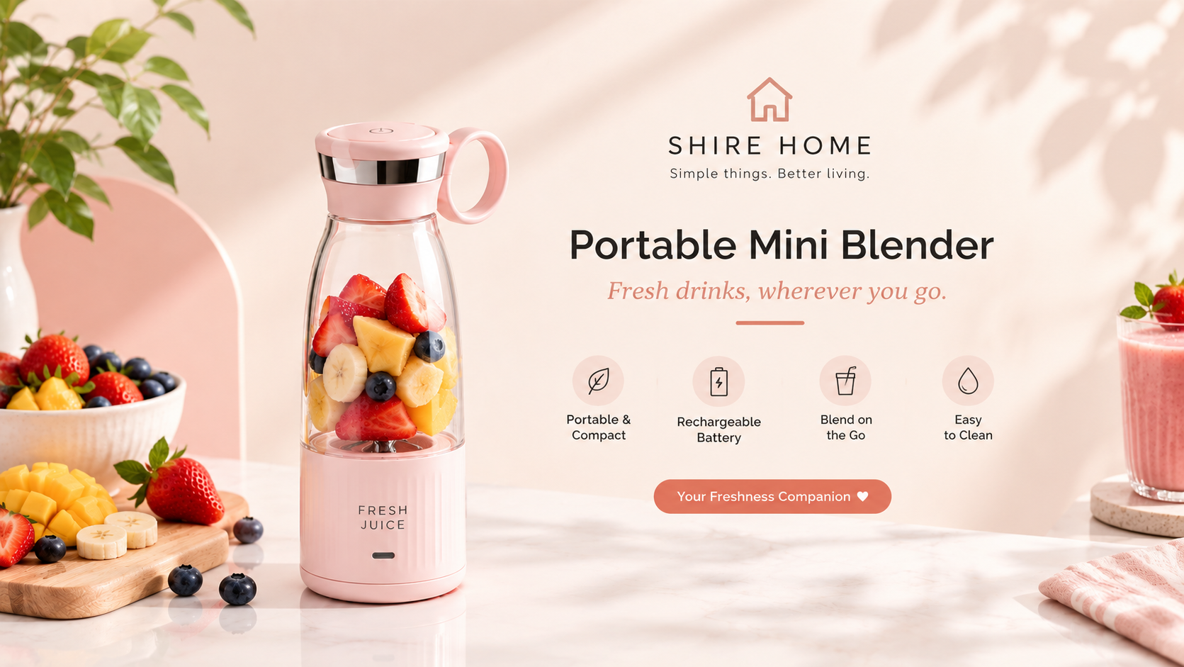 Portable Mini Blender for Fresh Juice (Pack of 1)